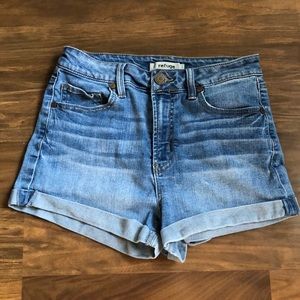 blue jean shorts
